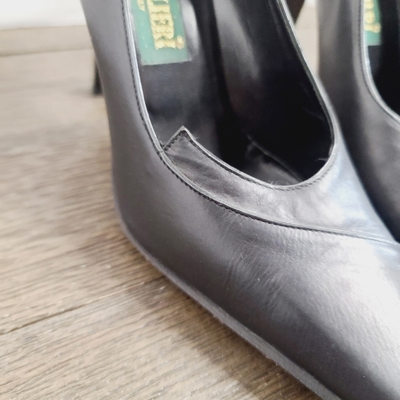 Enrico Gibellieri Black Cut Out Leather High Heels Made in Italy sz 37 - Picture 9 of 12